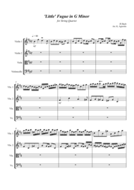 'Little' Fugue in G Minor - For String Quartet Sheet Music by Johann Sebastian Bach