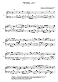 Perhaps Love Piano Solo Sheet Music by John Denver
