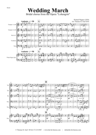 Wedding March - Bridal chorus Lohengrin - Brass Quintet Sheet Music by Richard Wagner