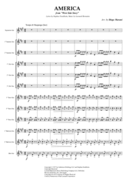 America from "West Side Story" for Saxophone Ensemble Sheet Music by Leonard Bernstein
