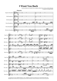 I Want You Back by The Jackson 5 - Saxophone sextet (SAATTB) Sheet Music by The Jackson 5