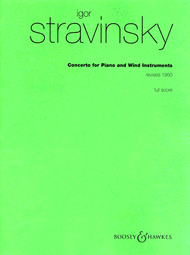 Concerto for Piano and Wind Instruments Sheet Music by Igor Stravinsky