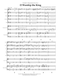 O Worship the King for Brass Quintet Sheet Music by public domain