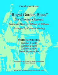 Royal Garden Blues (for Clarinet Quartet) Sheet Music by Williams