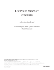 Concerto for trombone (piano reduction) Sheet Music by Leopold Mozart