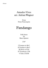 "Fandango" (Amadeo Vives) Brass Quintet arr. Adrian Wagner Sheet Music by Amadeo Vives