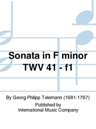 Sonata in F minor TWV 41 - f1 Sheet Music by Georg Philipp Telemann