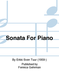 Sonata For Piano Sheet Music by Erkki Sven Tuur