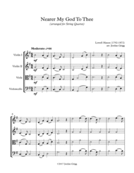 Nearer My God To Thee (String Quartet) Score and Parts Sheet Music by Lowell Mason