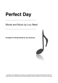 Perfect Day for String Quartet Sheet Music by Lou Reed