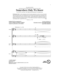 Somewhere Only We Know Sheet Music by Keane