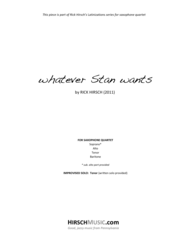 whatever Stan wants Sheet Music by Rick Hirsch