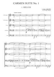 Carmen Suite No. 1 for Brass Quintet Sheet Music by Georges Bizet