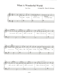 What A Wonderful World. Easy piano Sheet Music by Louis Armstrong