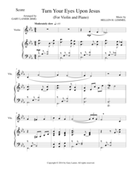 TURN YOUR EYES UPON JESUS (Violin Piano and Violin Part) Sheet Music by Helen H. Lemmel