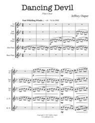 Dancing Devil (flute choir) Sheet Music by Jeffrey Ouper