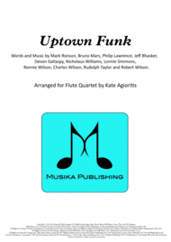 Uptown Funk - for Flute Quartet Sheet Music by Mark Ronson ft. Bruno Mars
