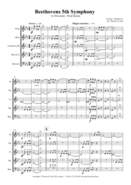 Beethovens 5th Symphony - 1st Movement - Wind Quintet Sheet Music by L.v. Beethoven