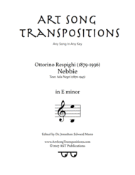 Nebbie (E minor) Sheet Music by Ottorino Respighi