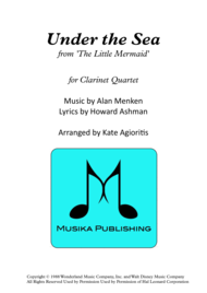 Under The Sea - Clarinet Quartet Sheet Music by Alan Menken