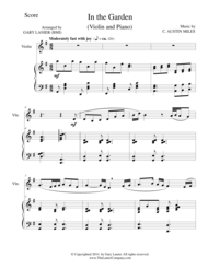 IN THE GARDEN (Violin/Piano and Violin Part) Sheet Music by C. Austin Miles