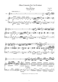 Marcello - Oboe concerto in D minor for Oboe and Piano Sheet Music by Allesandro Marcello