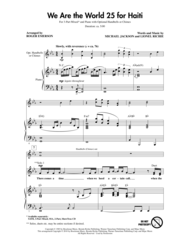 We Are The World 25 For Haiti Sheet Music by Artists For Haiti
