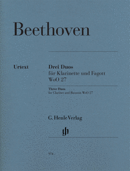 Three Duos for Clarinet and Bassoon WoO 27 Sheet Music by Ludwig van Beethoven