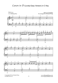 Canon in D - Easy Piano Solo (With Fingerings) Sheet Music by Johann Pachelbel