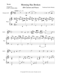 MORNING HAS BROKEN (Bb Clarinet/Piano and Clarinet Part) Sheet Music by Traditional Gaelic Melody