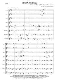 Blue Christmas for flute choir Sheet Music by Elvis Presley