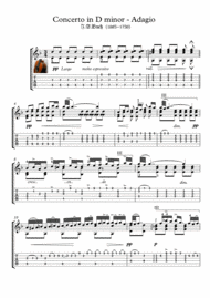 Bach for guitar BWV 974 Adagio Sheet Music by Johann Sebastian Bach