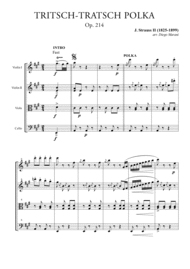 Tritsch-Tritsch Polka for String Quartet Sheet Music by J. Strauss II
