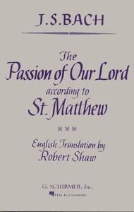 St. Matthew Passion Sheet Music by Johann Sebastian Bach
