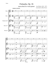 Finlandia (Wind Quintet) Sheet Music by Jean Sibelius