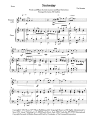 The Beatles: Yesterday for Trumpet & Piano Sheet Music by The Beatles