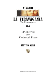 Vivaldi - La Stravaganza Op.4 - 12 Concertos for Violin and Piano Sheet Music by Antonio Vivaldi