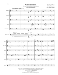 Ghostbusters - movie theme for early-intermediate string orchestra with optional drumset Sheet Music by Ray Parker
