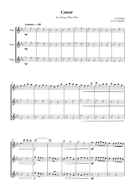 Pachelbel's Canon - for Young Flute Trio Sheet Music by Johann Pachelbel