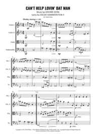 Can't Help Lovin' Dat Man for String Quartet Sheet Music by Jerome Kern