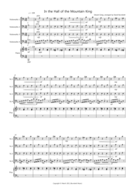 In the Hall of the Mountain King for Cello Quartet Sheet Music by Edvard Grieg