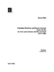 Cantate Domino Sheet Music by Arvo Part