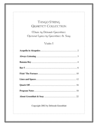 Tango String Quartet Collection - Parts Sheet Music by Deborah Greenblatt