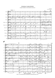 Elgar: Theme and 10 Variations (including Nimrod) from Enigma Variations Op.36 - wind dectet (and bass) Sheet Music by Edward Elgar