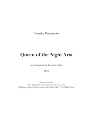 The Magic Flute - Queen of the Night Aria (arr. for solo violin) Sheet Music by Wolfgang Amadeus Mozart