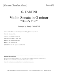 Tartini "Devil's Trill" Sonata (solo violin and string quartet/quintet) Sheet Music by Giuseppe Tartini