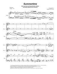 Summertime (for String Quartet) Sheet Music by George Gershwin