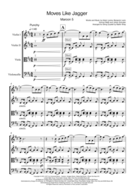 Moves Like Jagger - String Quartet Sheet Music by Maroon 5 featuring Christina Aguilera