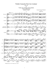 Vivaldi - Violin Concerto No.6 in A minor Rv 356 Op.3 for Violin
