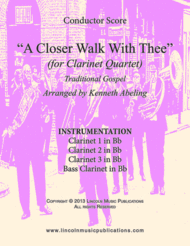 A Closer Walk With Thee (for Clarinet Quartet) Sheet Music by Traditional